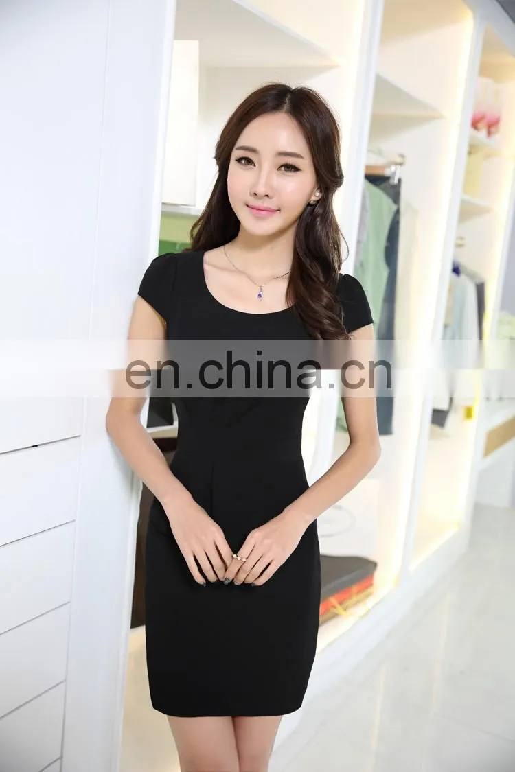 Elegant O-Neck 2 Piece Lady Business Suit Occasion Pullover Workwear Skirt Suit with Hem