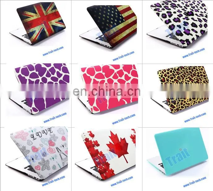 Popular Folio Plastic Protective Hard Shell Case For Apple Macbook Air 13 inch