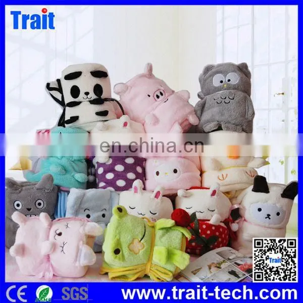 3D Cute Cartoon Soft Coral Fleece Plush Air Conditioning Blankets Baby Bedding