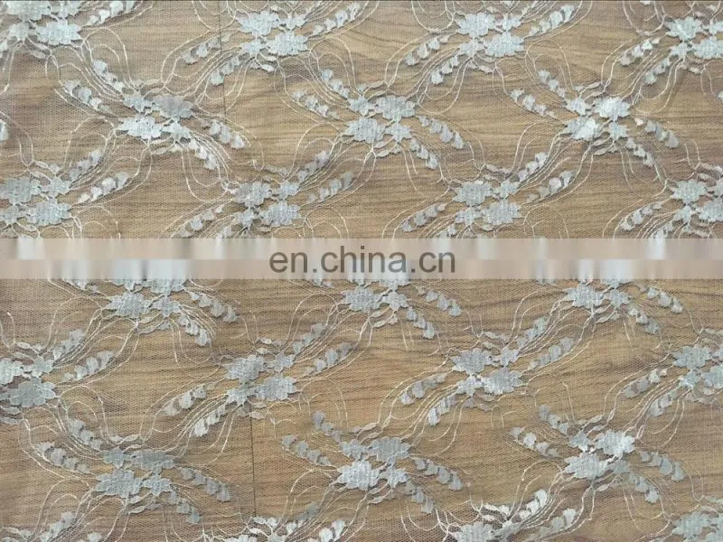 Flower Embroidered White Fabric cord lace