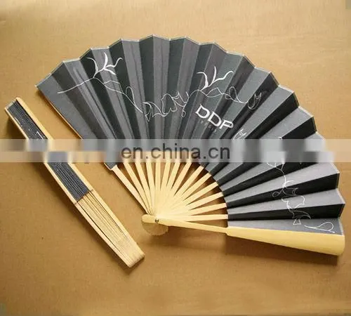 High quality 26cmL fabric bamboo folding fan
