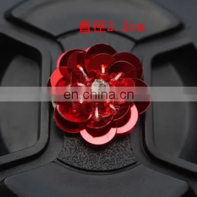 2017 New Look 3D Handmade Colorful Sequin Flower with Pearl and Rhinestone