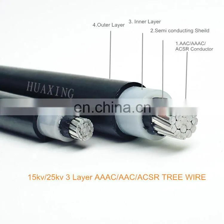 25kv 3Layer ACSR/AAAC/AAC CABLE TREE WIRE SAC CABLE