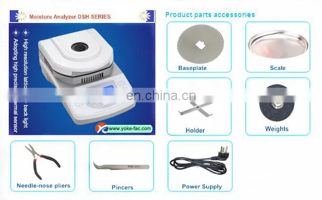 Moisture Meter for Powder,Laboratory Halogen DSH Moisture Analyzer Tester For Paper,Grain Quality Analyzer