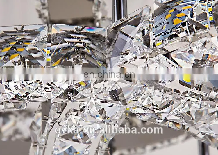 Luxury three-sided crystal ceiling lamp clear crystal lamp