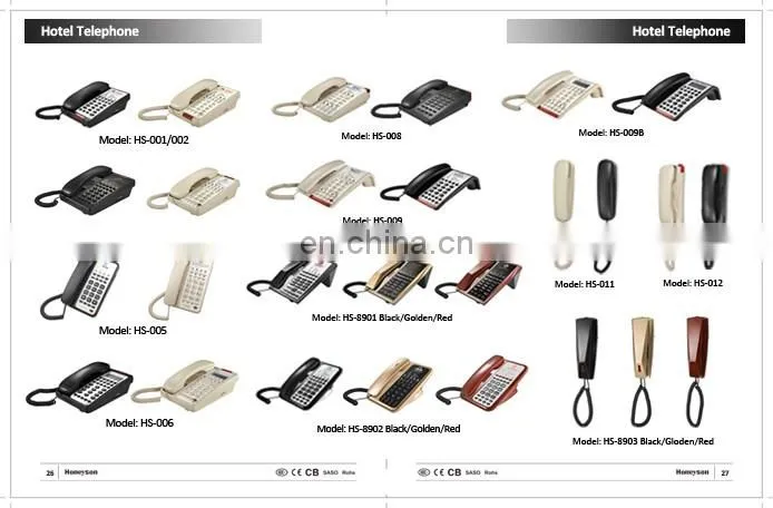 Honeyson hotel guest room phones hospitality HS-0009