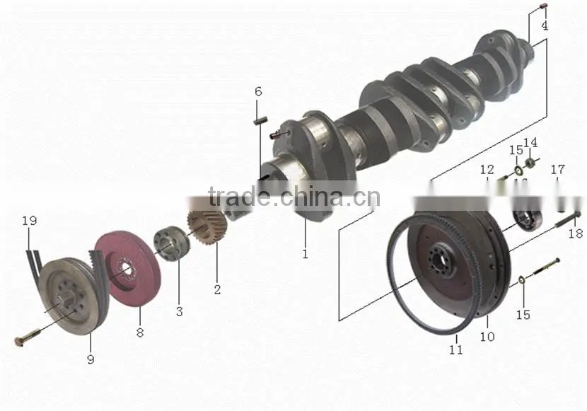Original WD615 auto Engine crankshaft