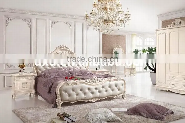 French Style Luxury Hotel Wood Bed