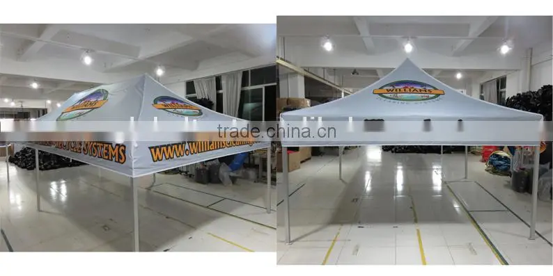 40mm Aluminum Fold Tent 10ft X 20 ft With All Metal Connectors, Custom Print Canopy& Valance,1 full wall & 1 half side wall