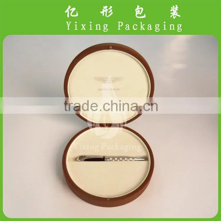 Top seller round leather box for pen, jewelry packaging box