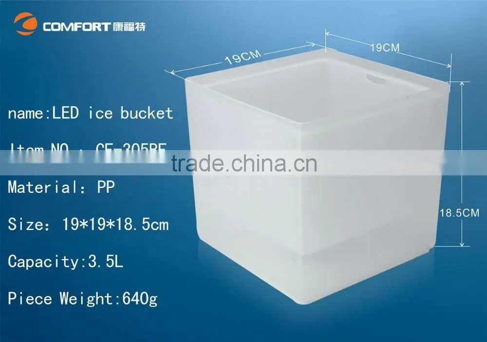 Bar nightclub equipment illuminated led cube pot led ice bucket cooler