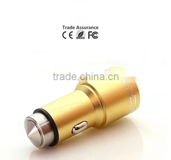 Double Speed high quality Safety Hammer Car Charger iphone car charger