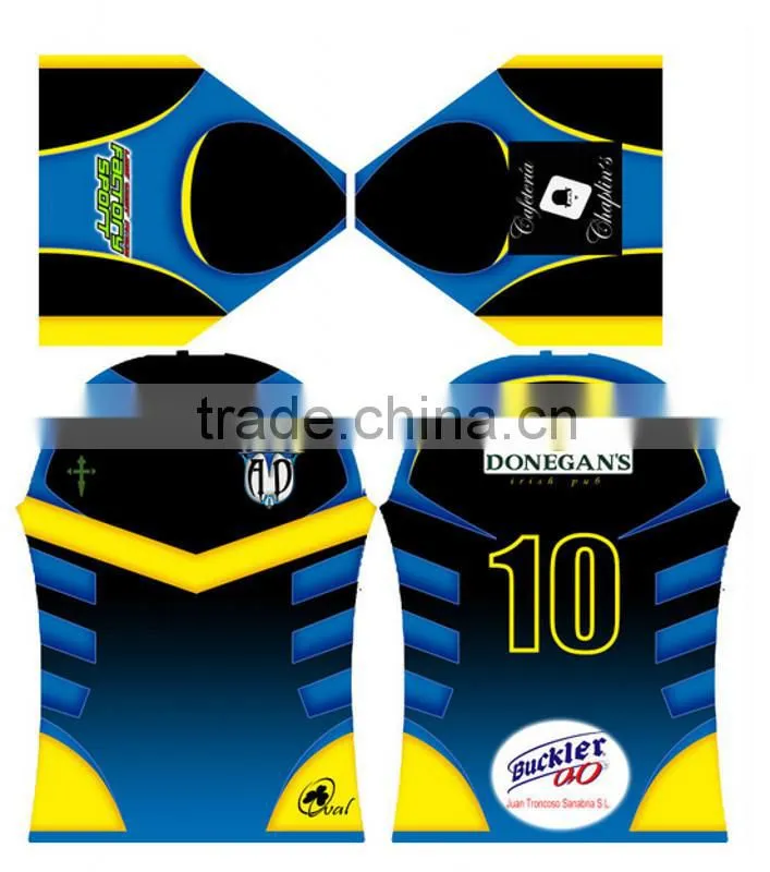 Hot selling youth dye sublimated rugby singlets
