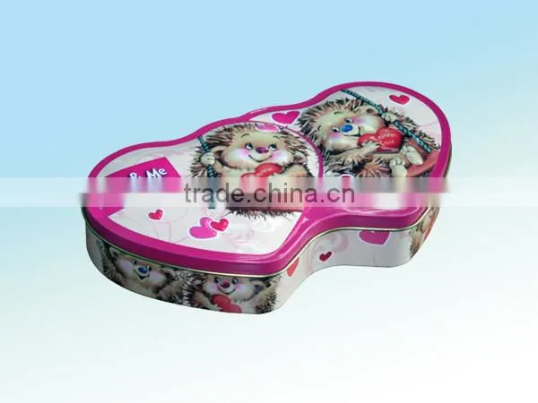 heart shape storage tin box