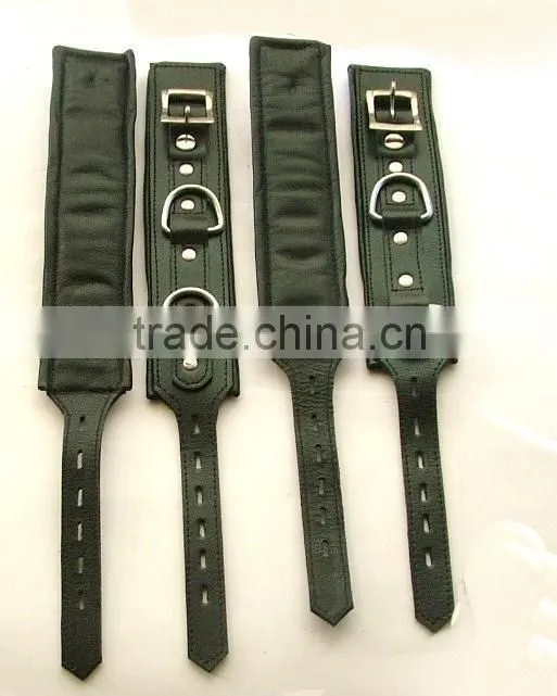 Restraints Ankle Leather Cuffs Shackles Bondage Black