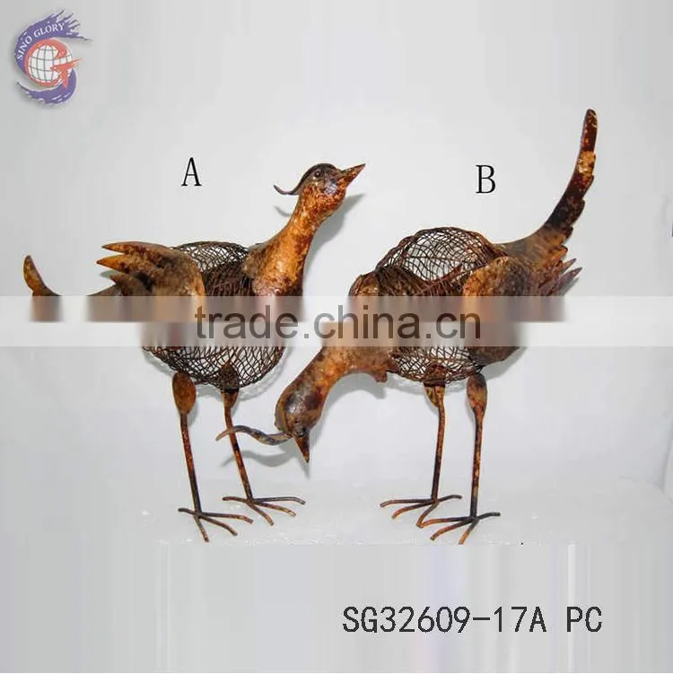 Ornamental shabby chic birds home decoration for metal animal yard decoration