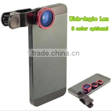 3 in1focusing mirror focus lamp fisheye lens ,mini camera lens 3 in 1 lens kit
