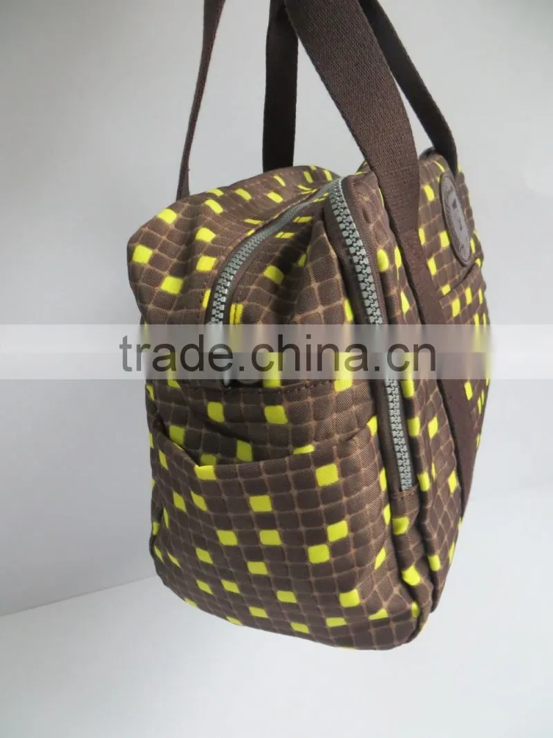 large size lattice fabric lady handbag bag