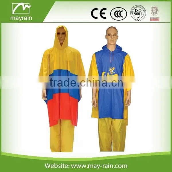 Adult waterproof pvc rain poncho