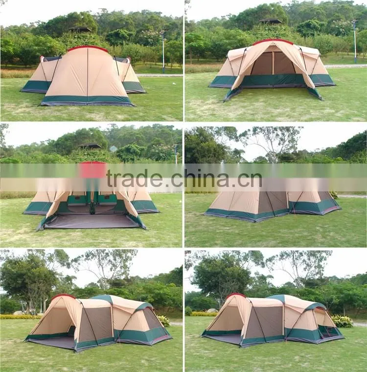 3 Room Luxury Cheap Folding Survival Sleeping Modern Cheap Family Polygon 10 Person Big Camping Tent