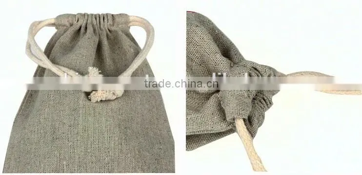 Reusable plain jute bag /jute drawstring bag/ promotion bag