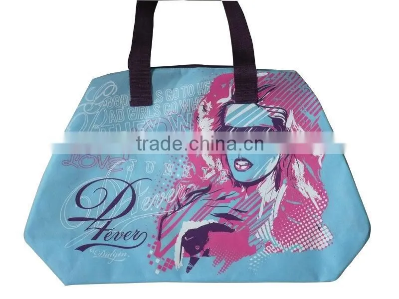420D polyester girls fashion tote bag, full print bag for women