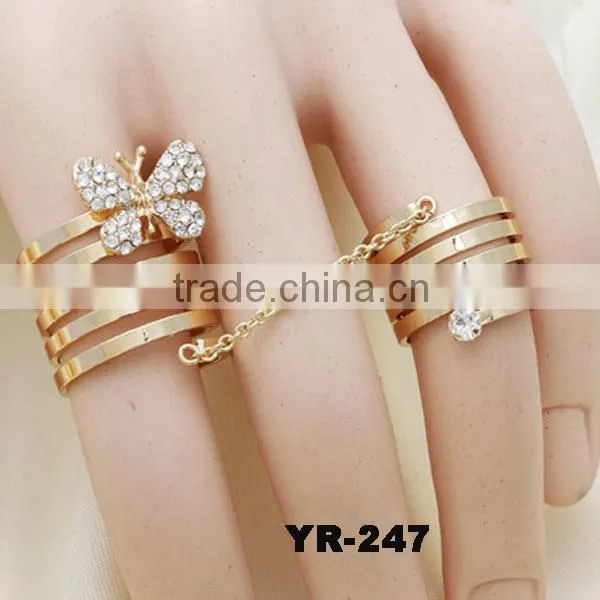 Fashion High Quality Enamel Butterfly Women's Alloy Finger Ring