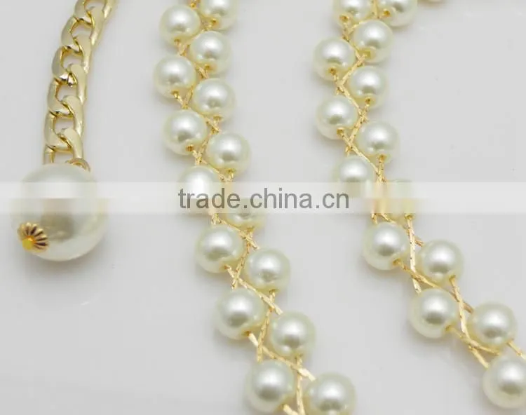 Summer New Belt Chain Lady Decorate Belt Chain, White Pearl Slimming Belt Chain