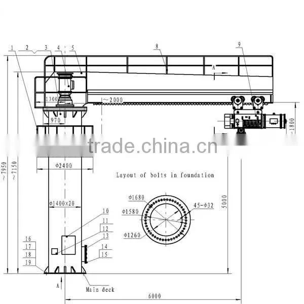 Electric Hoist Ship Jib Crane