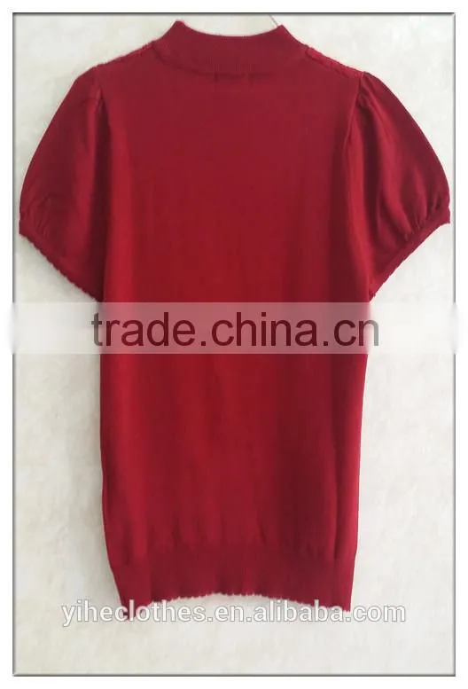 Decent little turtle neck knitting wear short-sleeve lace pullover