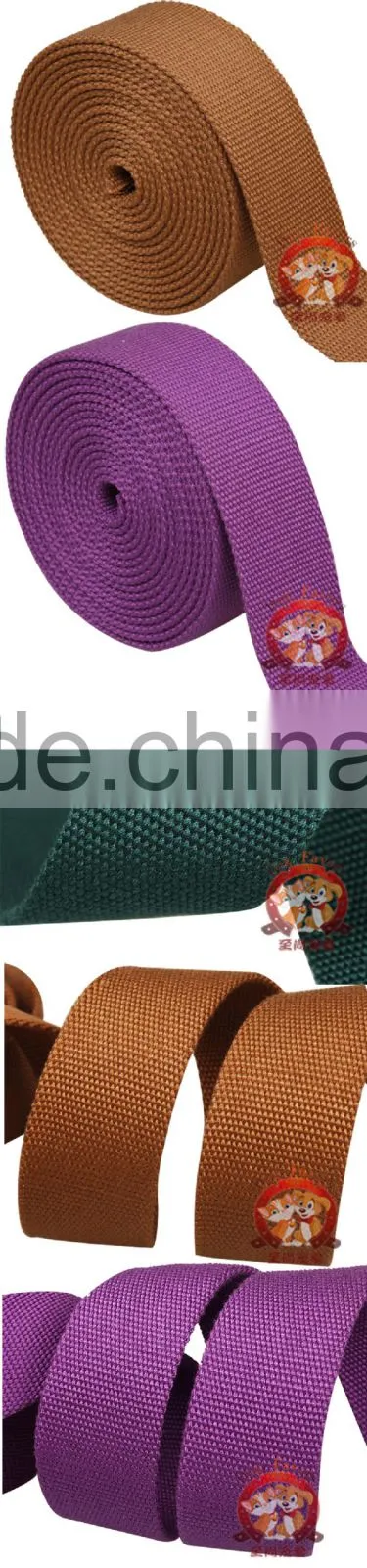 Eco-Friendly Polyester Cotton Webbing, Pure Coulor in Purple