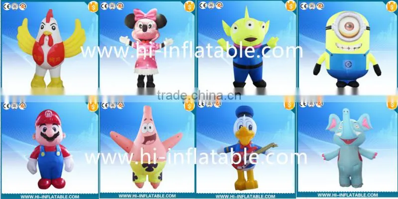 Funny inflatable birthday cake costume,inflatable moving cartoon for birthday celebration