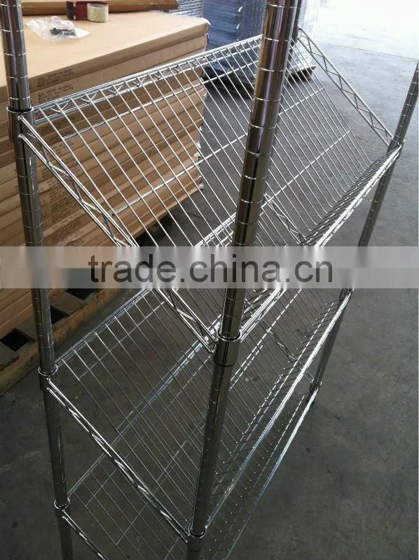 chrome slanted shelving