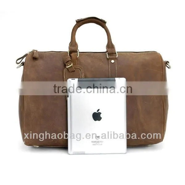 Custom printed tote leather travelling bag
