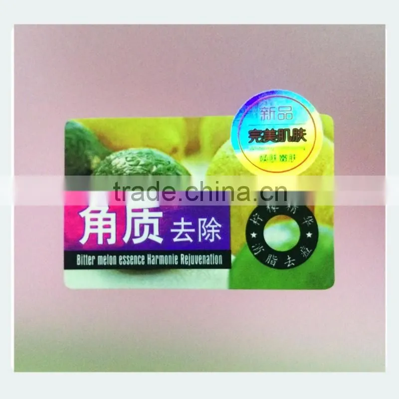 Delicate custom holographic pvc sticker label