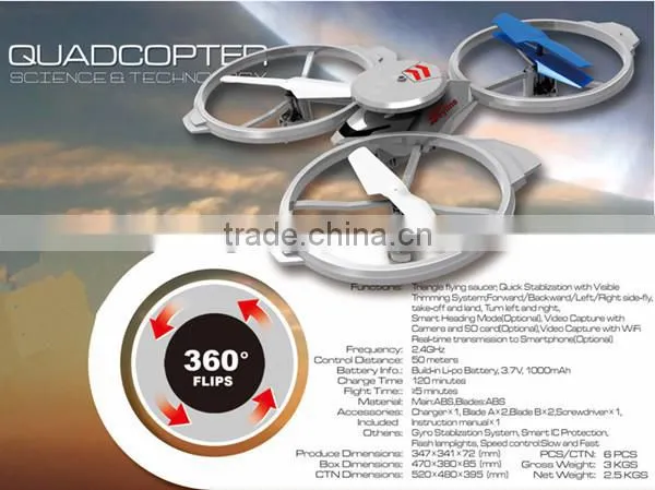 2015 2.4G 6 axis gyro remote control flying saucer hidden camera, remote control ufo flying saucer