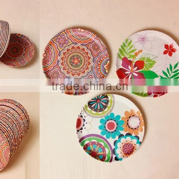 high quality cow bamboo fibre kids plates