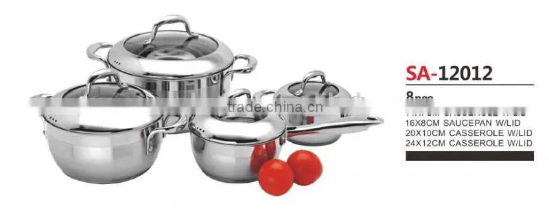 Conical apple shape stainless steel kitchen ware casserole sets Dream range
