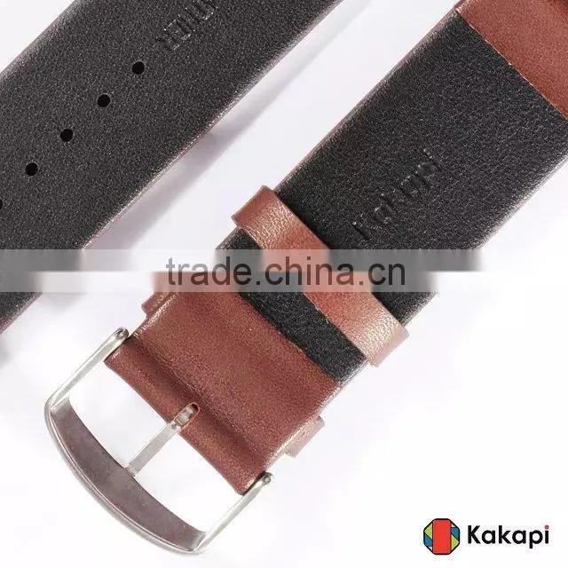 Kakapi One Buckle Smooth Leather Watch Band Wrist Strap With Watchband Converter For 42MM Apple Watch MT-3911