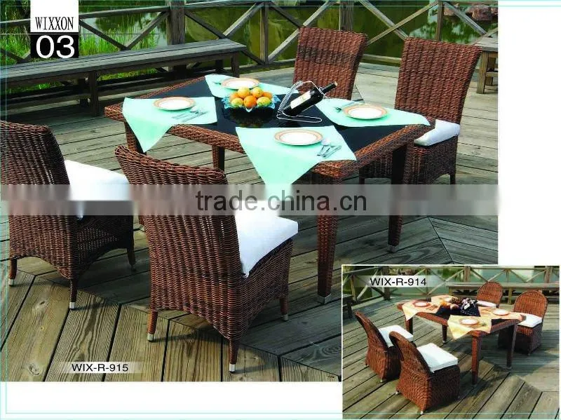 rattan dining table and chair