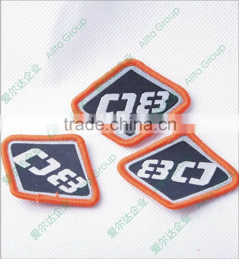 Wholesale direct factory custom woven fabric name button badge