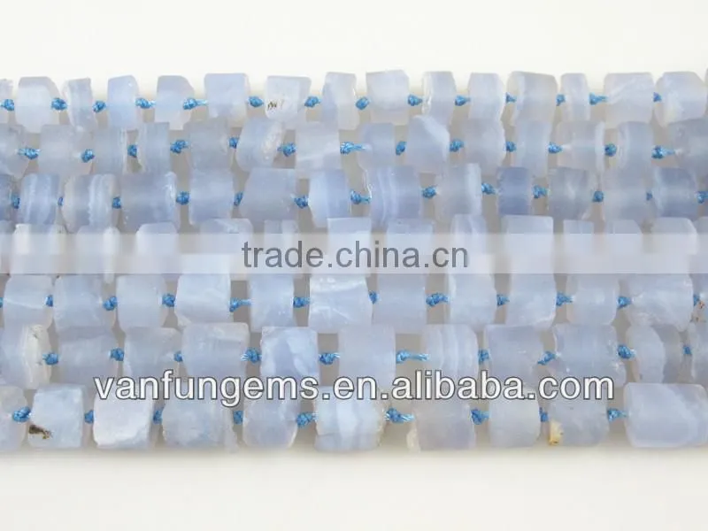 Natural Blue Chalcedony Beads AA Grade