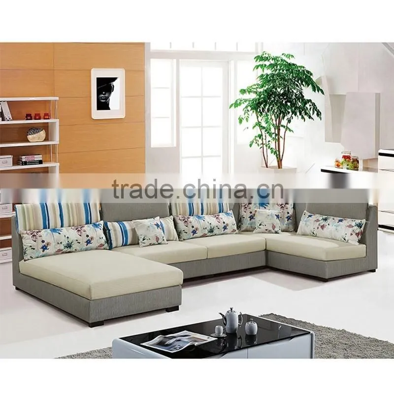Simple Design Fabric Scatter Back Three Seat Sofa