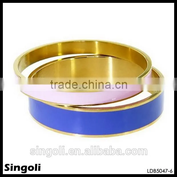 Exquisite shine enamel metal bracelet double bangle sets classical white and black alloy bracelet