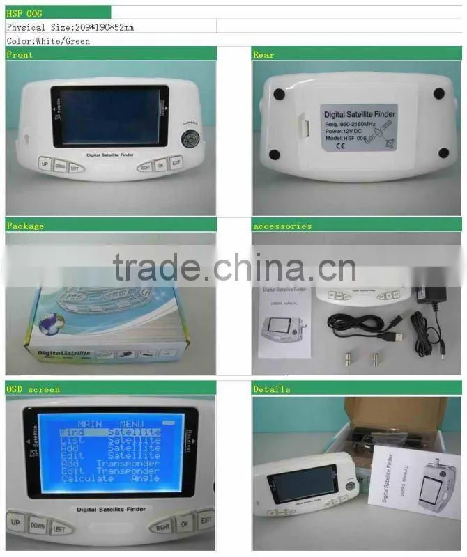 Digital DVB-S2 satellite finder