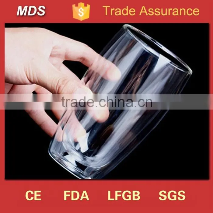 Hot new 8oz double wall whiskey glass with heavy bottom