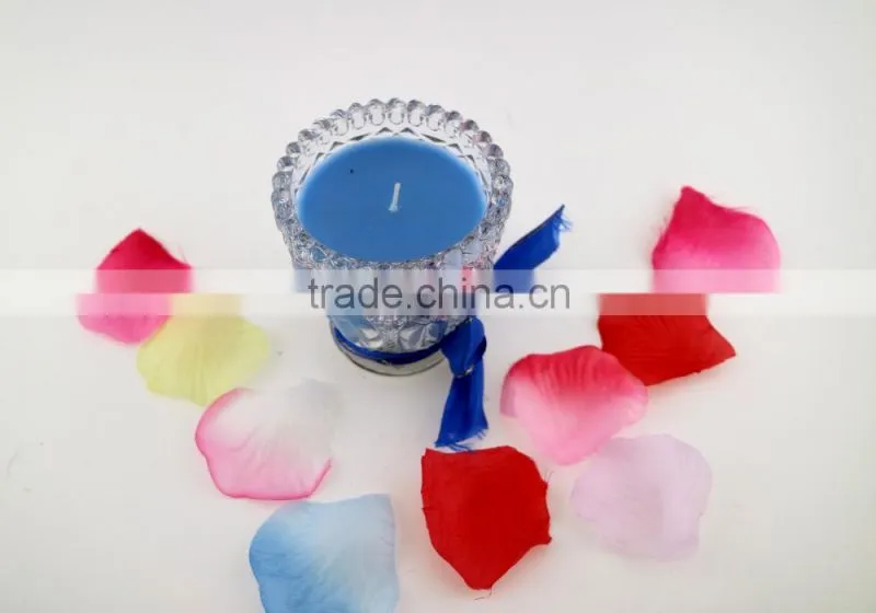 colored cottonwick candles in a wine glass jar patterned scented candle for home decoration