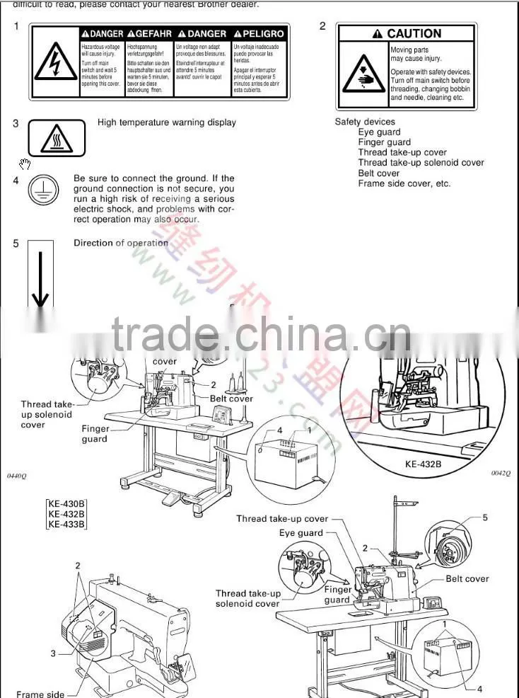 The automatic making Beltloop sewing machine, used borther ke-430B-02 electronic lockstitch beltloop bar tacker