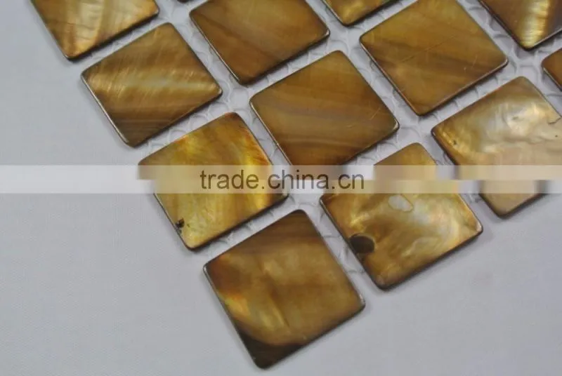 Colored bronze River shell mosaic tile, backsplash tile