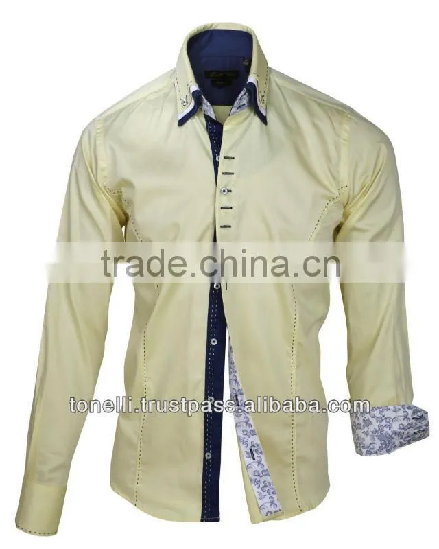 Pure Cotton Triple Collar Mens Dress Shirts